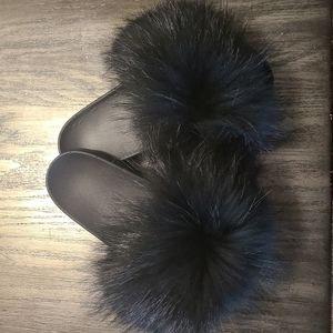 Real fur slides